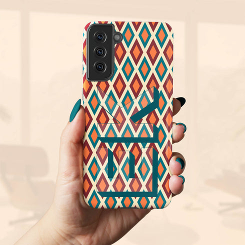 Retro Custom 3D Initials Galaxy Case
